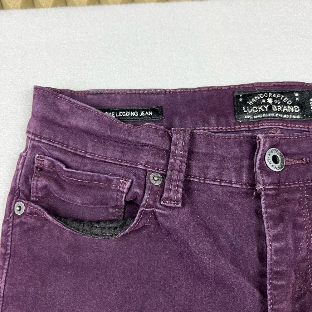 Lucky Brand Women 6/28 Plum Brooke Legging Jean Skinny Mid Rise Stretch Pants - Picture 3 of 14
